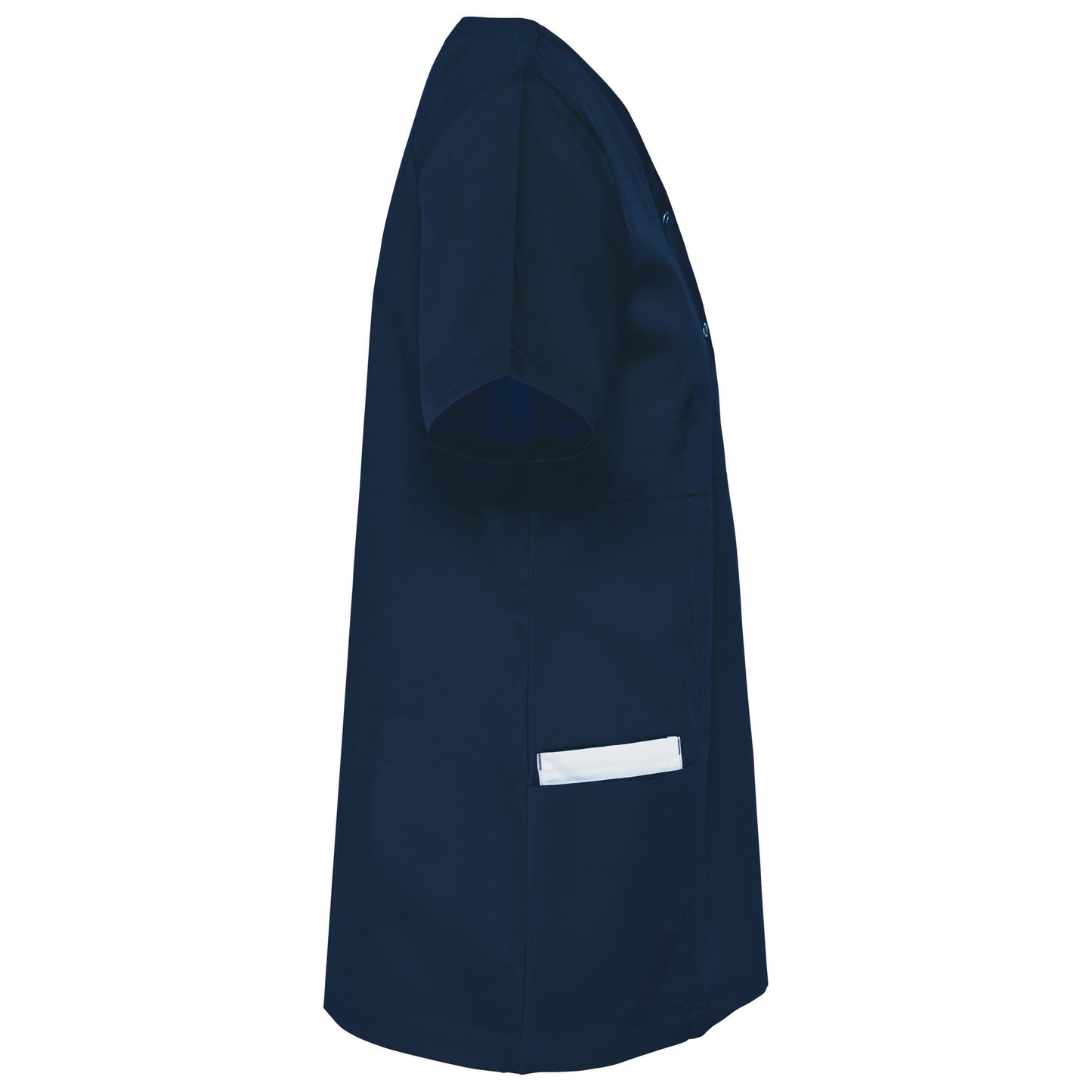 Bata poliéster/algodão com molas de pressão de senhora