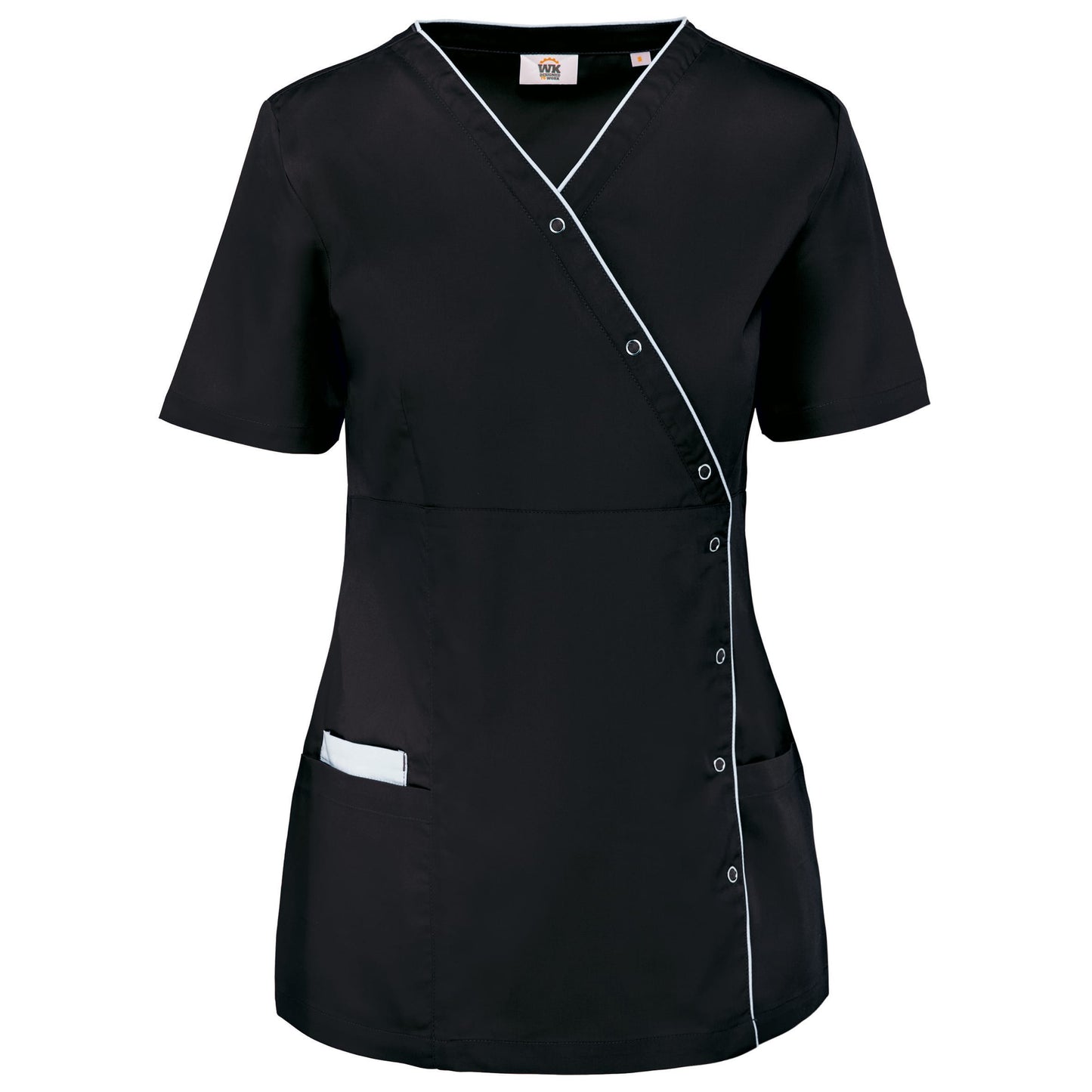 Bata poliéster/algodão com molas de pressão de senhora