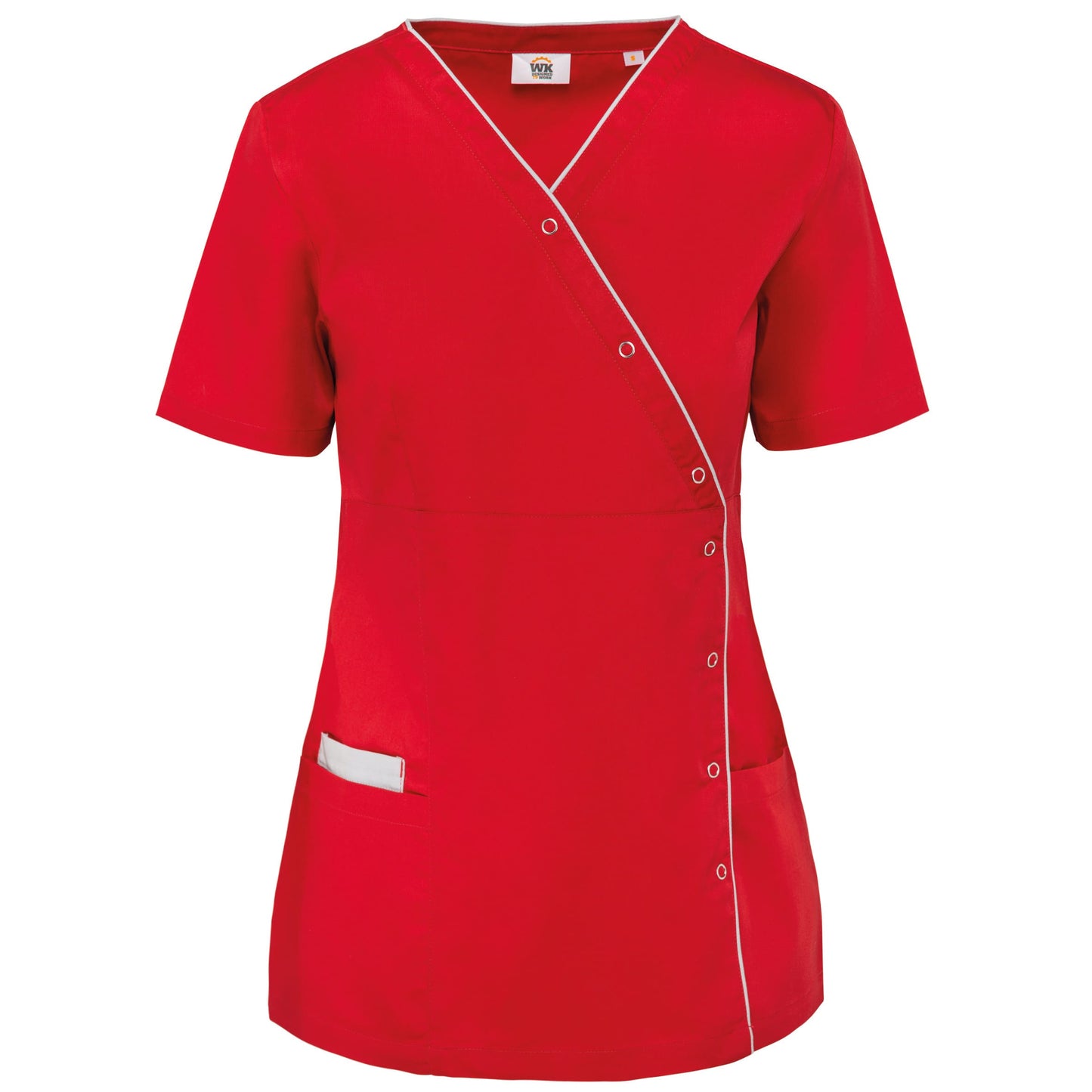 Bata poliéster/algodão com molas de pressão de senhora