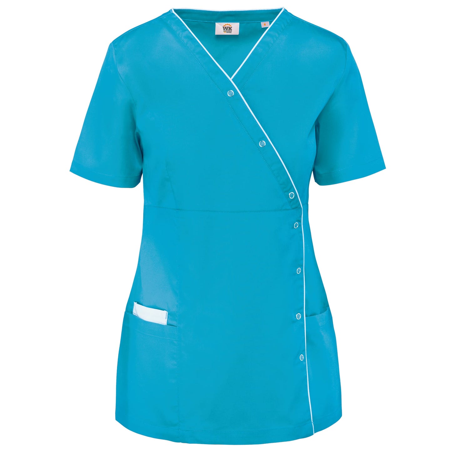 Bata poliéster/algodão com molas de pressão de senhora