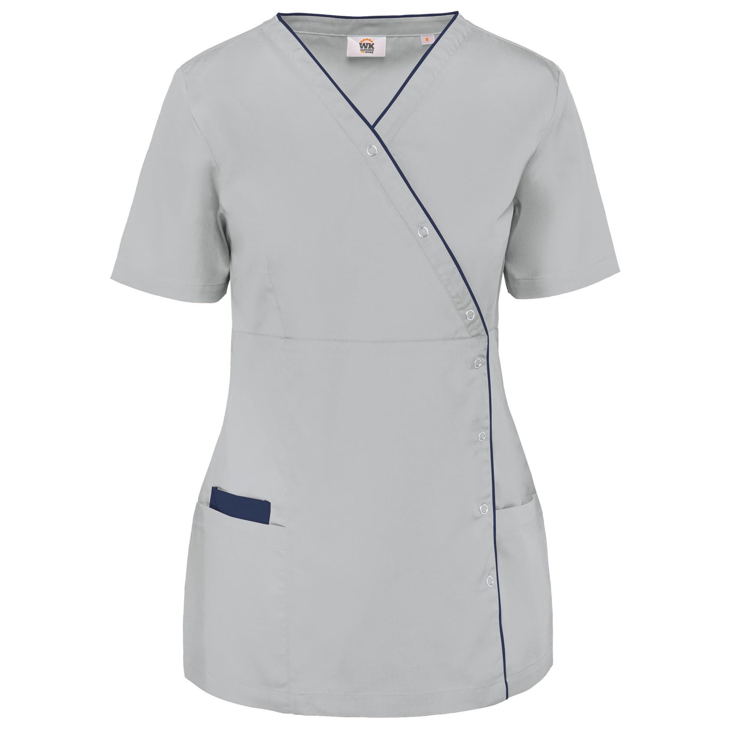 Bata poliéster/algodão com molas de pressão de senhora
