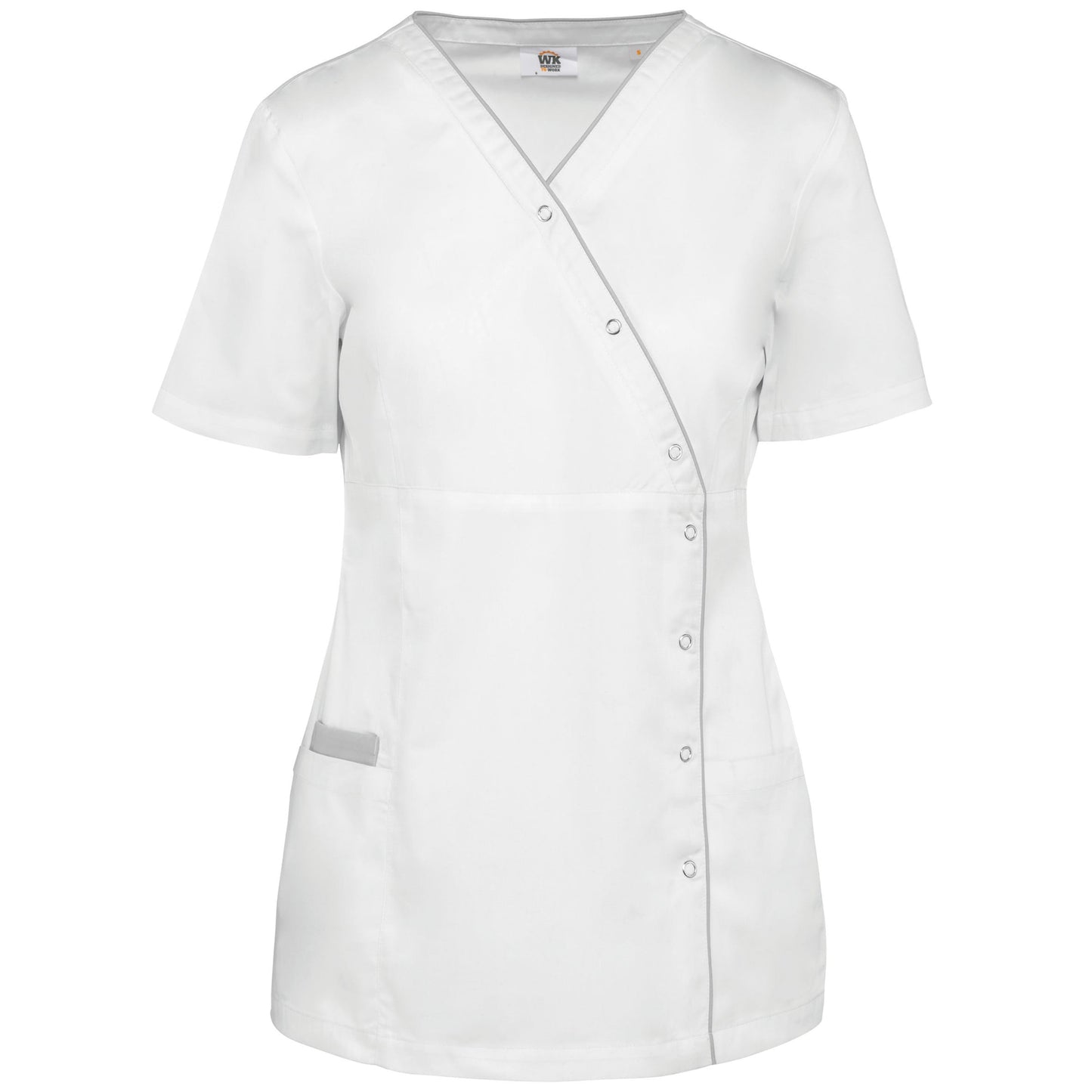 Bata poliéster/algodão com molas de pressão de senhora