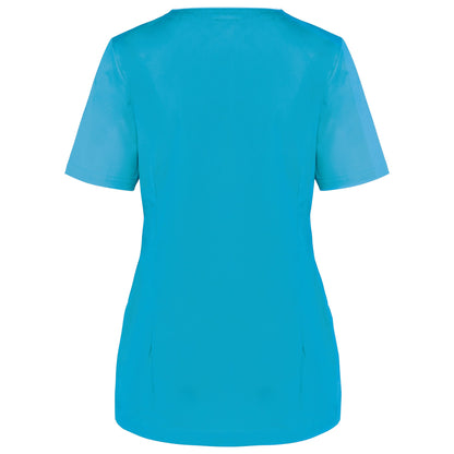 Bata poliéster/algodão com molas de pressão de senhora