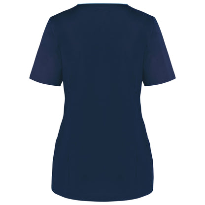 Bata poliéster/algodão com molas de pressão de senhora