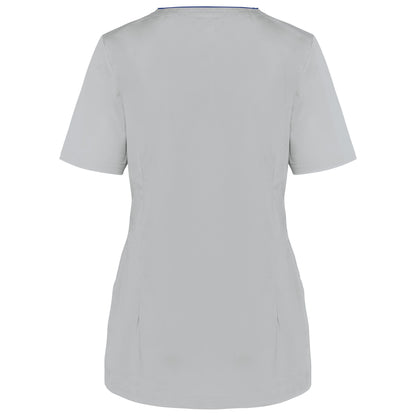 Bata poliéster/algodão com molas de pressão de senhora